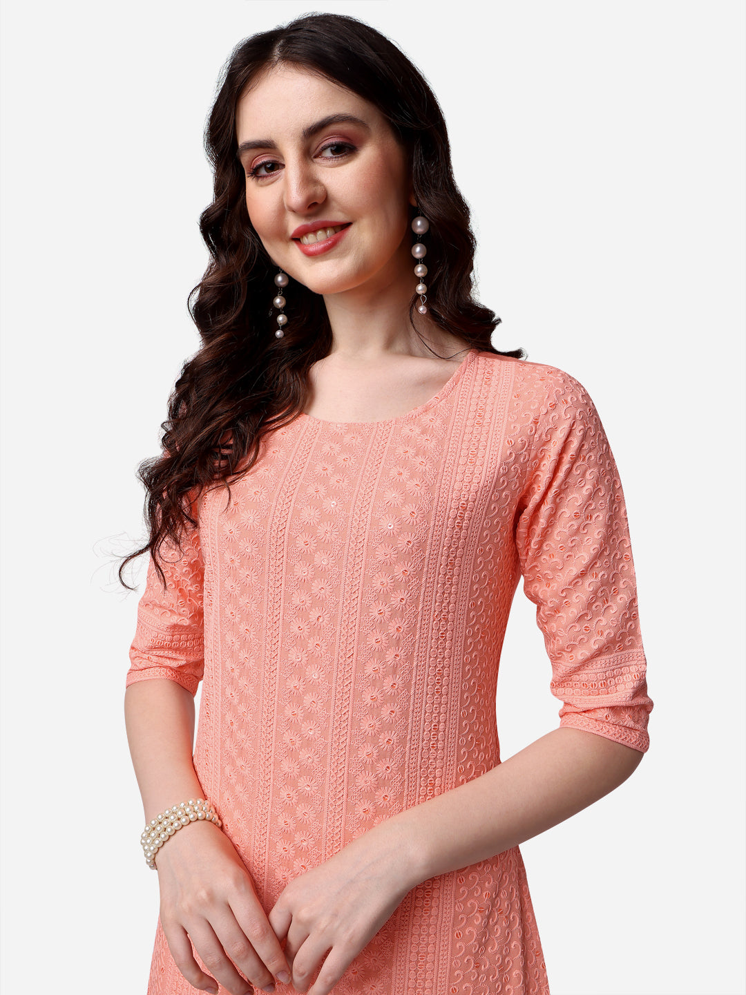 Thread Embroidered Kurta, Multicolor - Hiral Fashion | Grocsy