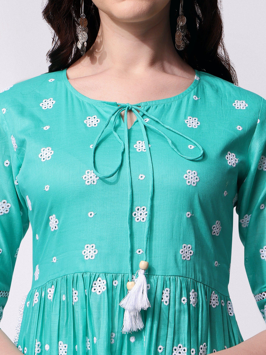 Nayra Cut Chikankari Embroidered Kurta With Pant And Dupatta Set, Multicolor - Hiral Fashion | Grocsy
