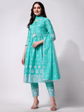 Nayra Cut Chikankari Embroidered Kurta With Pant And Dupatta Set, Multicolor - Hiral Fashion | Grocsy