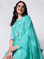 Nayra Cut Chikankari Embroidered Kurta With Pant And Dupatta Set, Multicolor - Hiral Fashion | Grocsy