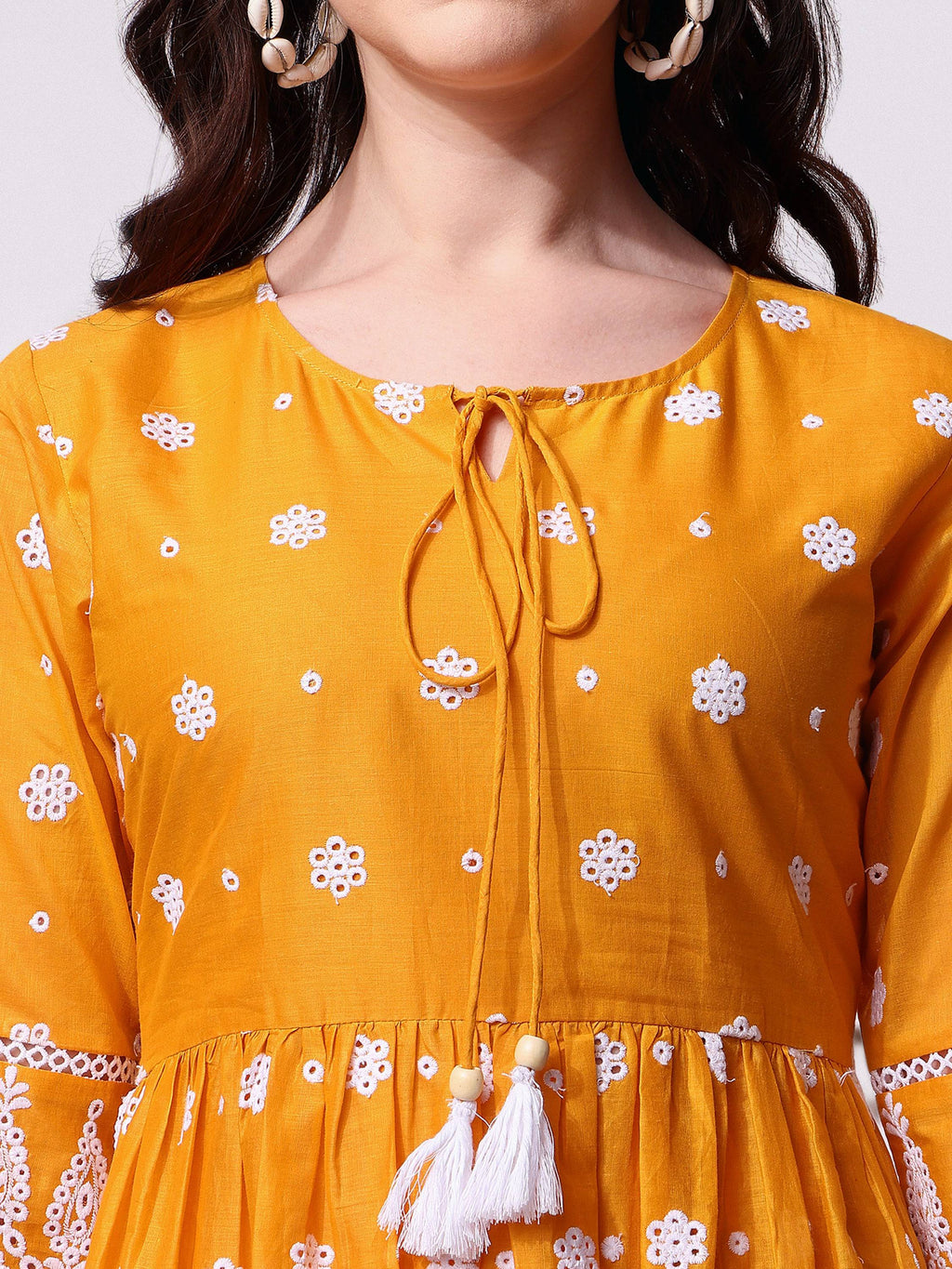 Nayra Cut Chikankari Embroidered Kurta With Pant And Dupatta Set, Multicolor - Hiral Fashion | Grocsy