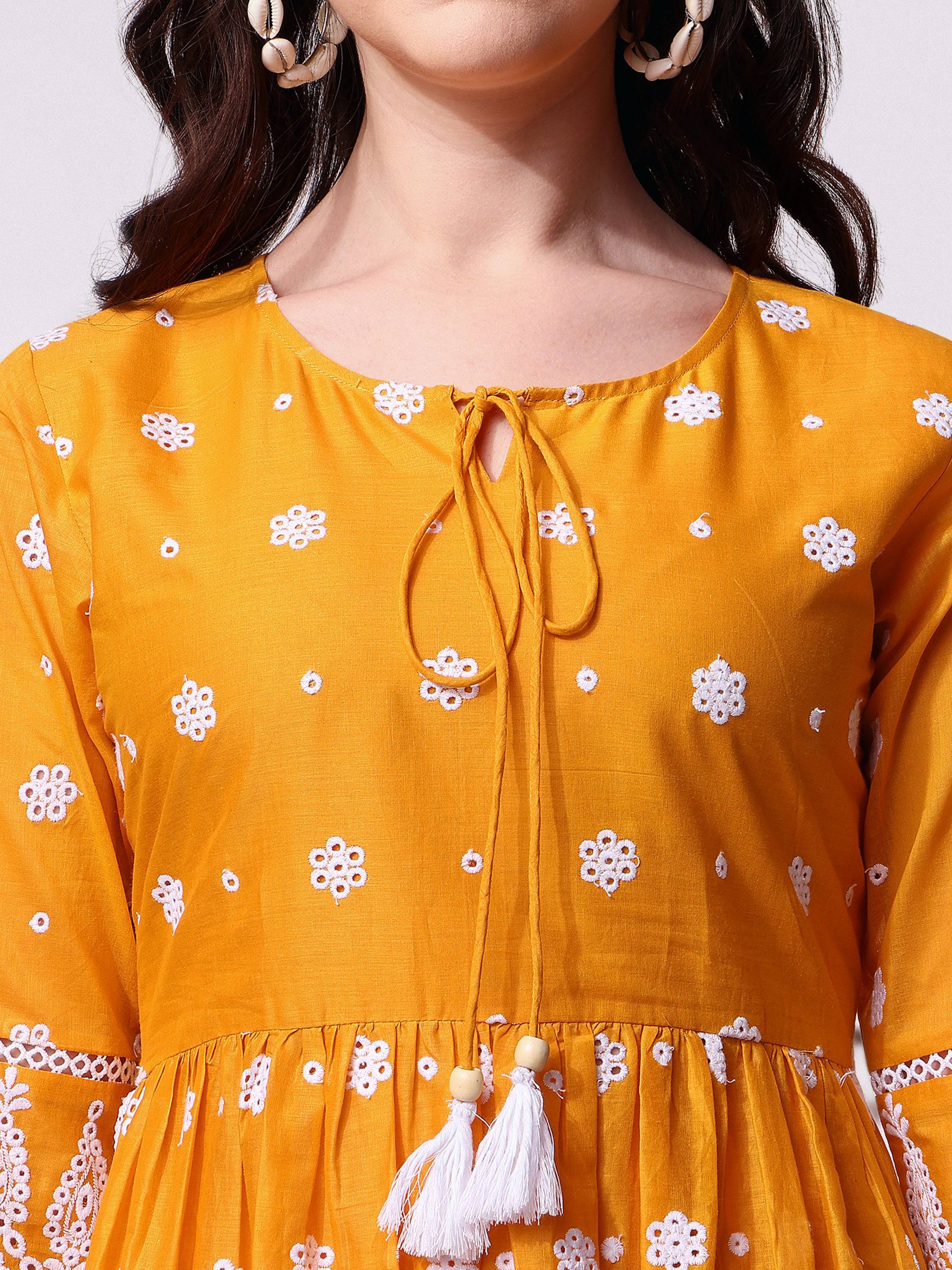 Nayra Cut Chikankari Embroidered Kurta With Pant And Dupatta Set, Multicolor - Hiral Fashion | Grocsy
