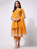 Nayra Cut Chikankari Embroidered Kurta With Pant And Dupatta Set, Multicolor - Hiral Fashion | Grocsy