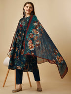Nayara Cut Kurta With Pant And Dupatta Set, Multicolor - Hiral Fashion | Grocsy