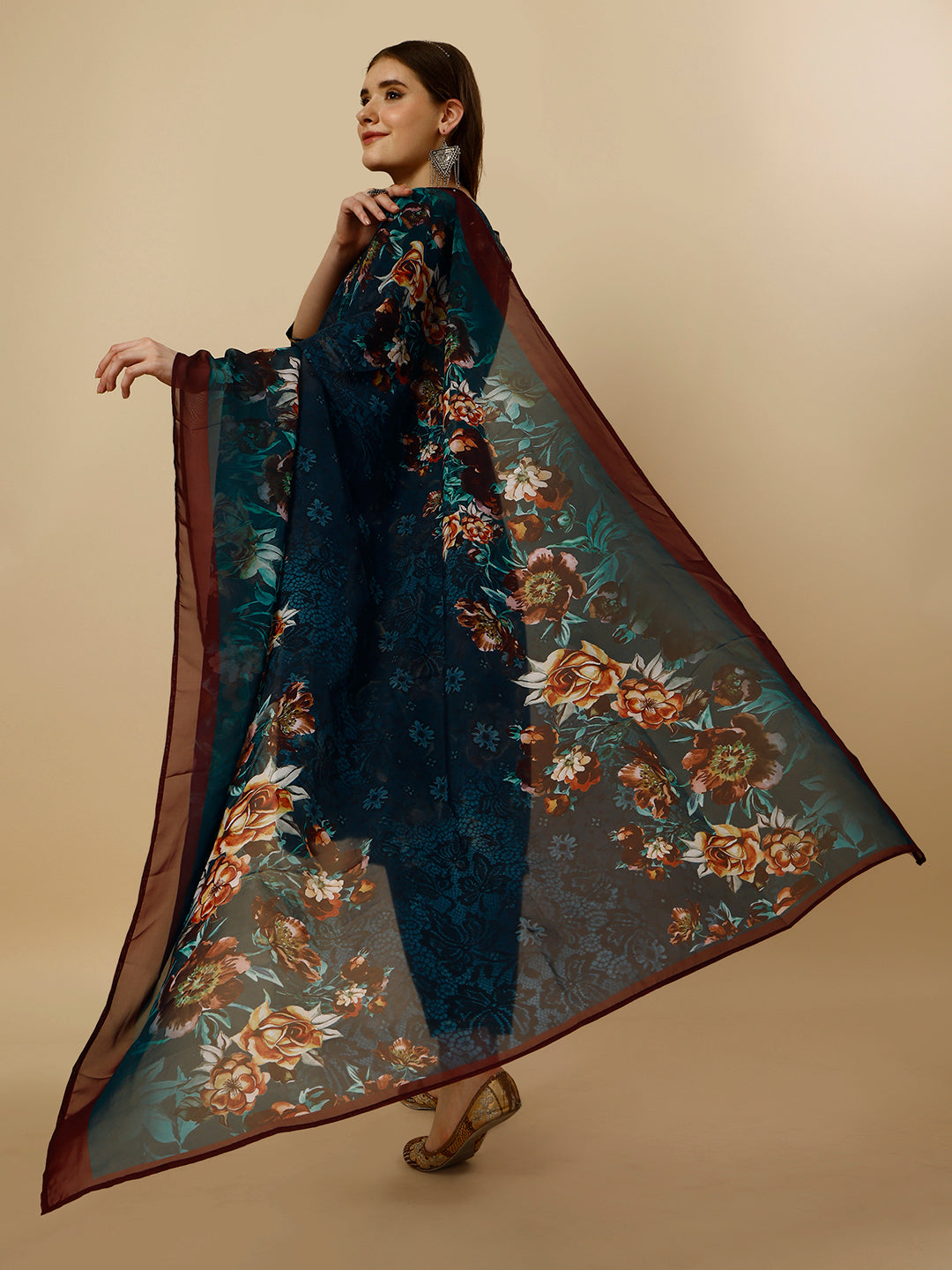 Nayara Cut Kurta With Pant And Dupatta Set, Multicolor - Hiral Fashion | Grocsy