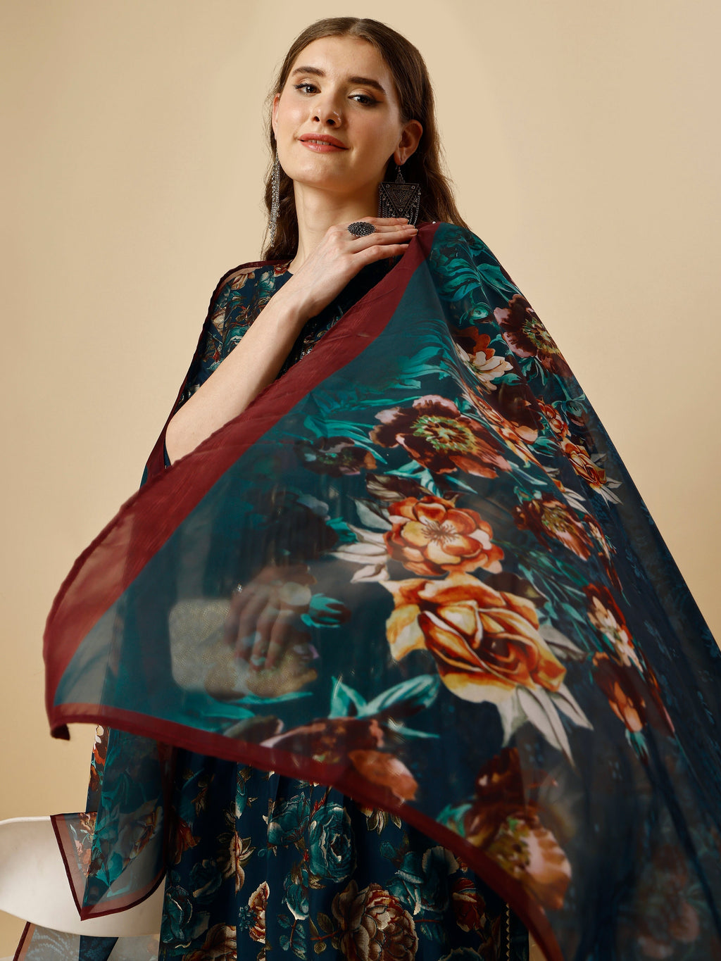 Nayara Cut Kurta With Pant And Dupatta Set, Multicolor - Hiral Fashion | Grocsy