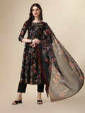 Nayra Cut Printed Kurta With Pant And Dupatta Set, Multicolor - Hiral Fashion | Grocsy