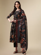 Nayra Cut Printed Kurta With Pant And Dupatta Set, Multicolor - Hiral Fashion | Grocsy