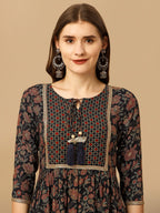 Nayra Cut Embroidered Kurta With Pant And Dupatta Set, Multicolor - Hiral Fashion | Grocsy