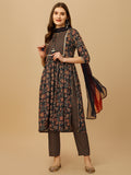 Nayra Cut Embroidered Kurta With Pant And Dupatta Set, Multicolor - Hiral Fashion | Grocsy