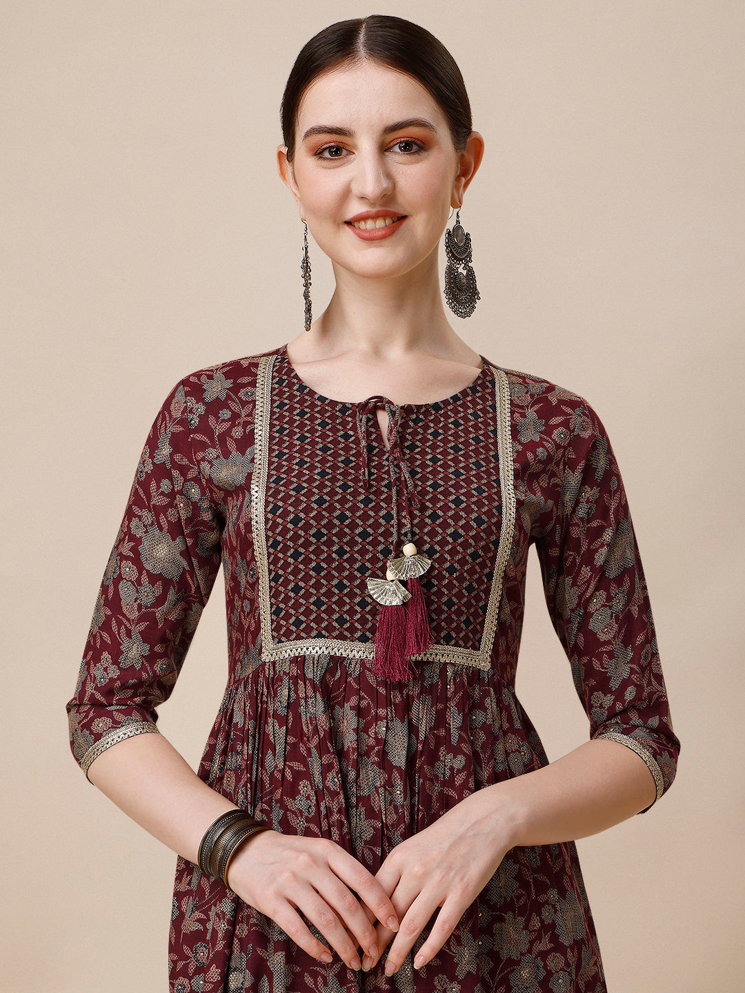 Embroidered Kurta With Pant And Dupatta Set, Multicolor - Hiral Fashion | Grocsy