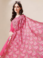 Embroidered Kurta With Pant And Dupatta Set, Multicolor - Hiral Fashion | Grocsy