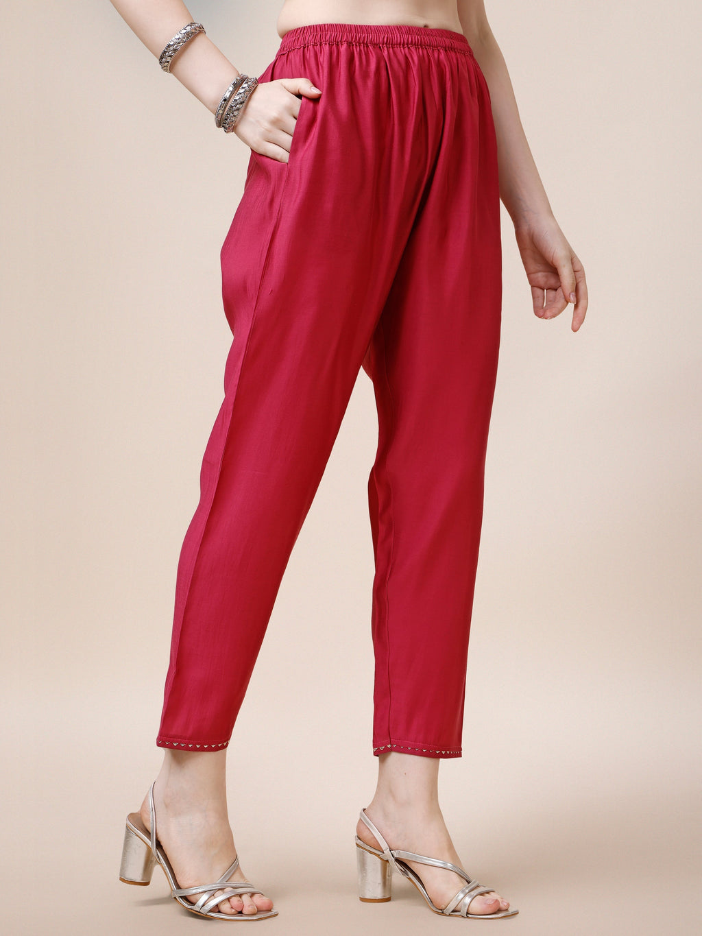 Embroidered Kurta With Pant And Dupatta Set, Multicolor - Hiral Fashion | Grocsy