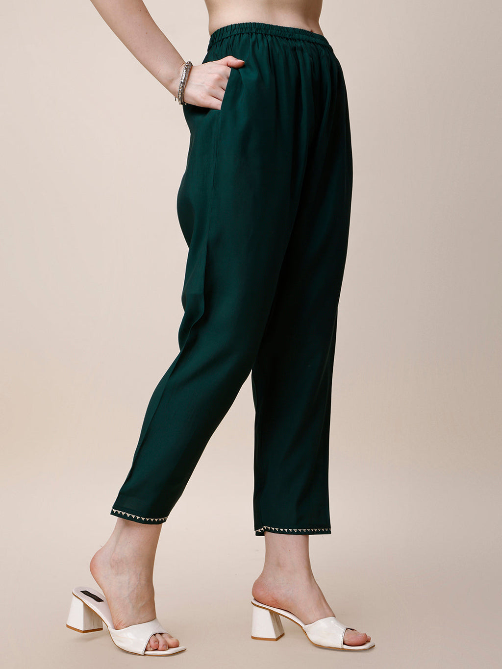 Embroidered Kurta With Organza Printed Dupatta And Pant Set, Multicolor - Hiral Fashion | Grocsy