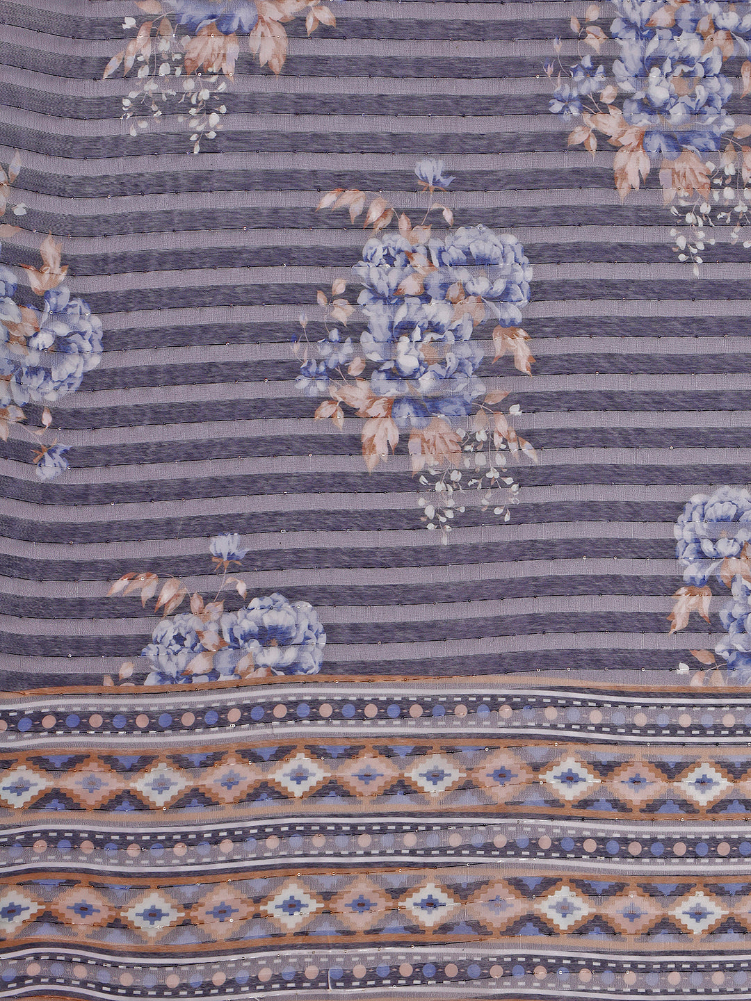 Hand Embroidered Kurta With Pant And Organza Printed Dupatta Set, Multicolor - Hiral Fashion | Grocsy