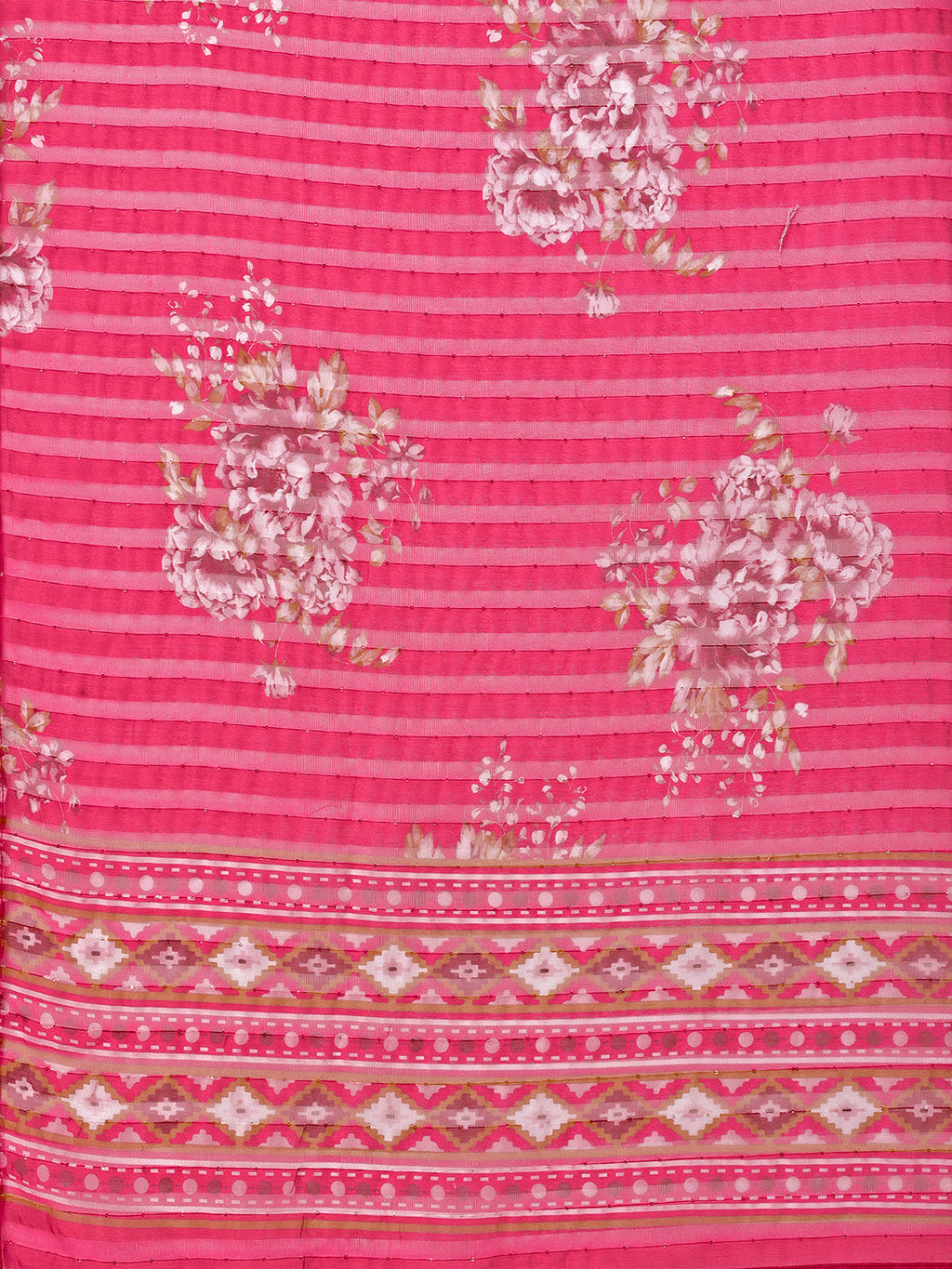 Embroidered Kurta With Pant And Printed Organza Dupatta, Multicolor - Hiral Fashion | Grocsy
