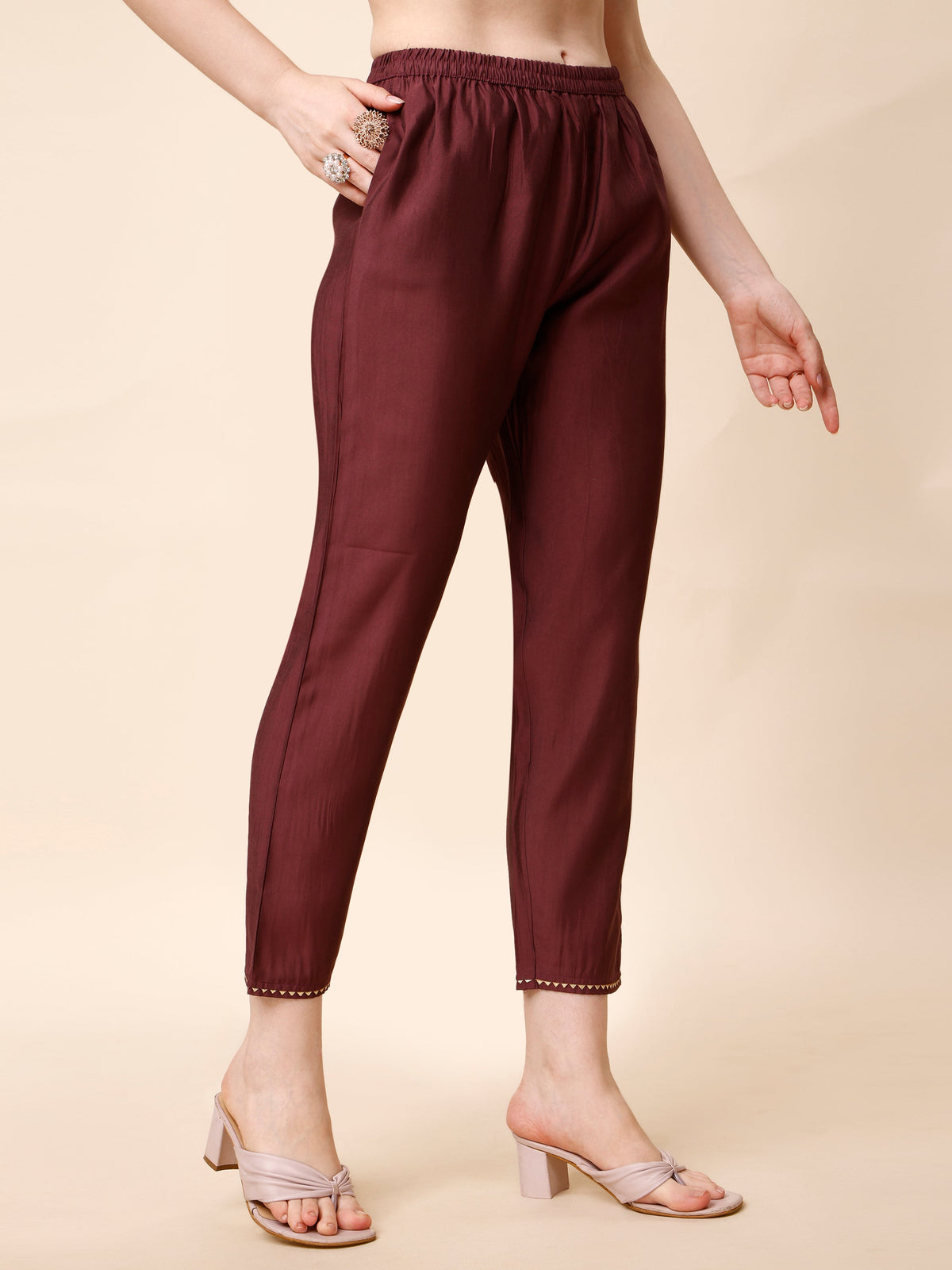 Hand Embroidered Kurta With Pant And Dupatta Set, Multicolor - Hiral Fashion | Grocsy