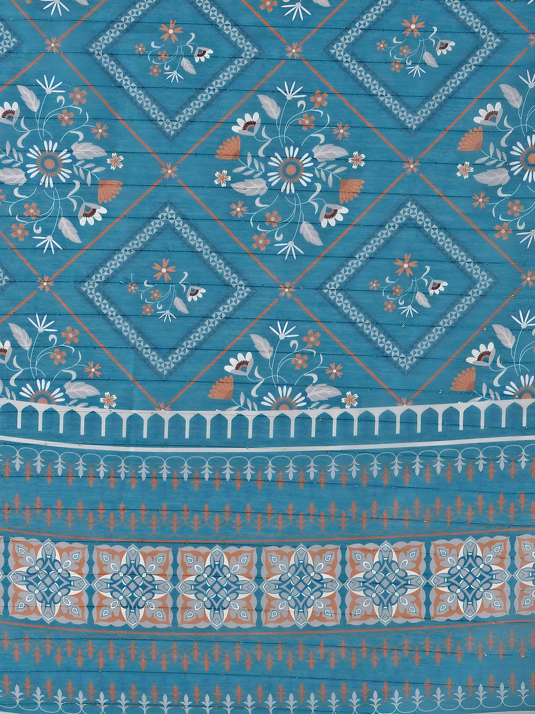 Embroidered Kurta With Pant And Printed Dupatta Set, Multicolor - Hiral Fashion | Grocsy