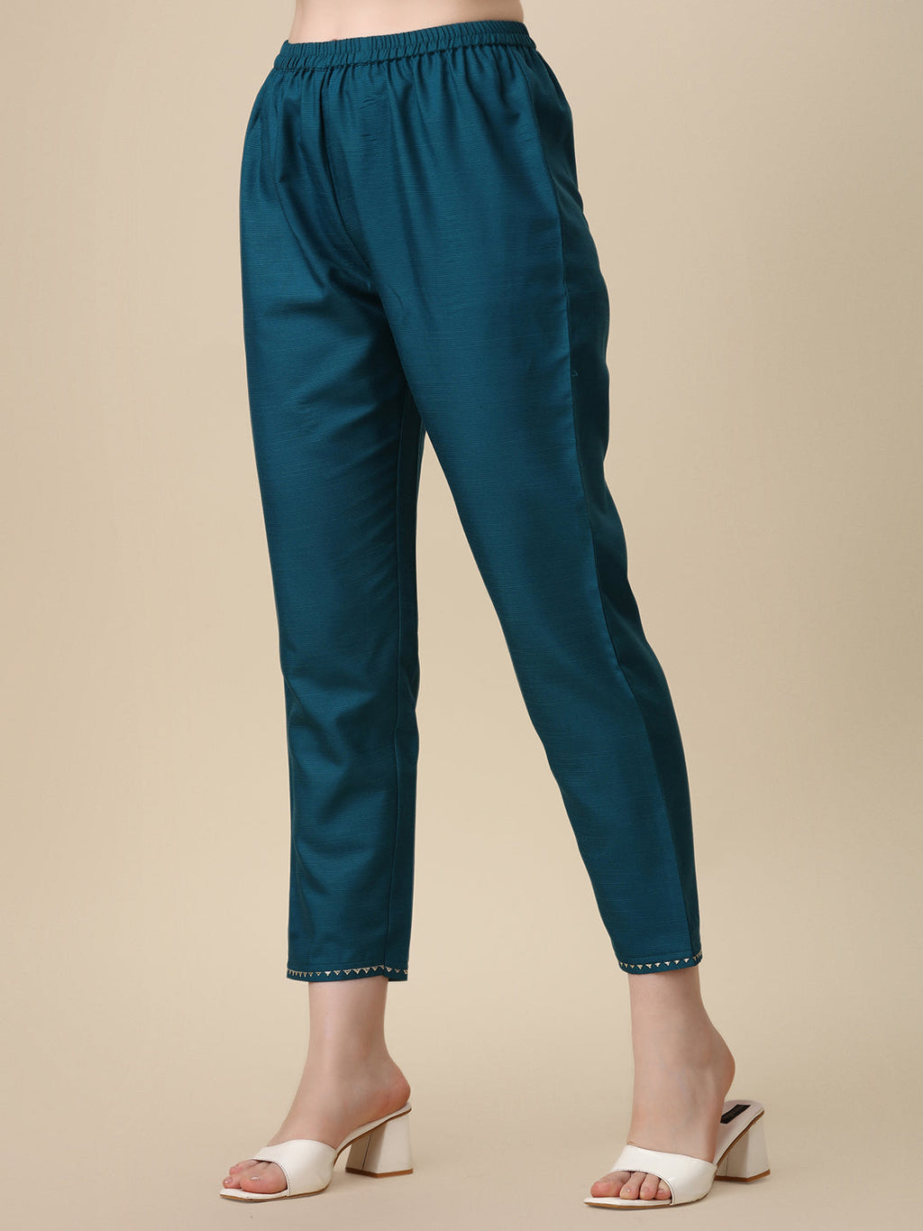 Embroidered Kurta With Pant And Printed Dupatta Set, Multicolor - Hiral Fashion | Grocsy