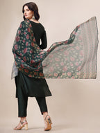 Embroidered Kurta With Pant & Dupatta Set, Multicolor - Hiral Fashion | Grocsy