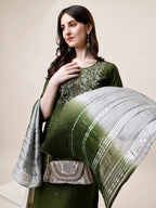 Hand Embroidered Kurta With Pant And Dupatta Set, Multicolor - Hiral Fashion | Grocsy