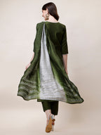 Hand Embroidered Kurta With Pant And Dupatta Set, Multicolor - Hiral Fashion | Grocsy