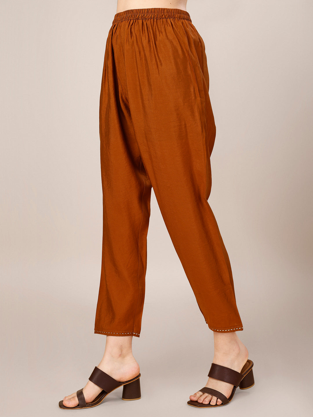 Hand Embroidered Kurta With Pant And Dupatta Set, Multicolor - Hiral Fashion | Grocsy