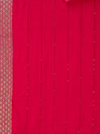 Chanderi Hot Pink Kurta With Pant And Dupatta Set, Multicolor - Hiral Fashion | Grocsy