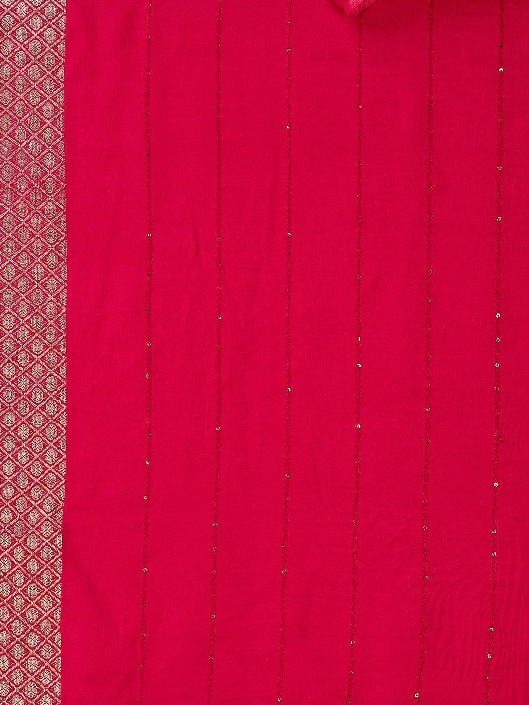 Chanderi Hot Pink Kurta With Pant And Dupatta Set, Multicolor - Hiral Fashion | Grocsy