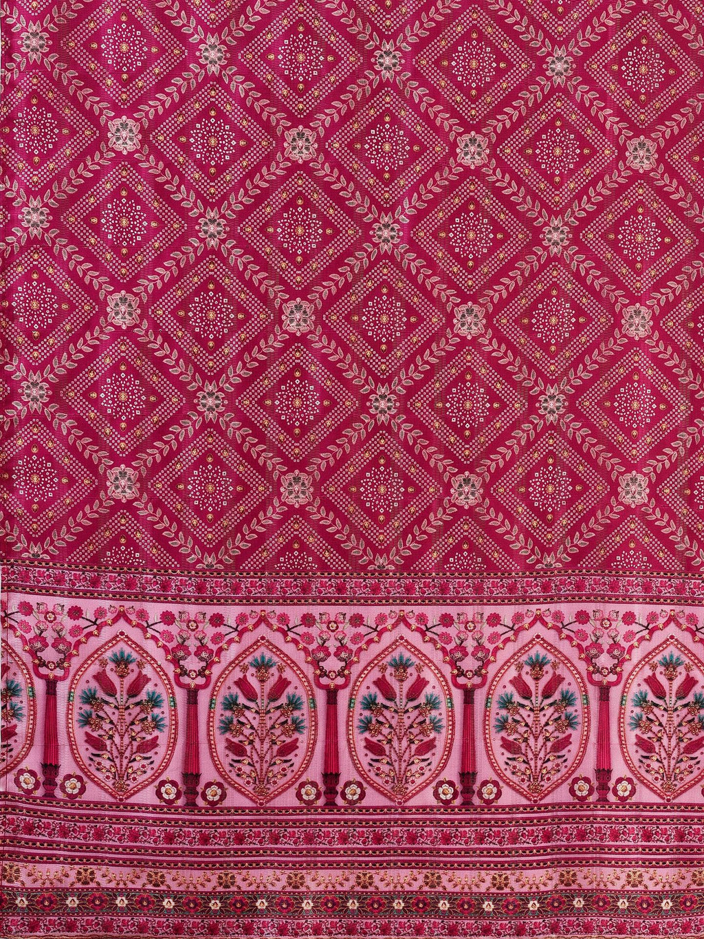 Embroidered Silk Blend Kurta With Pant & Printed Dupatta, Multicolor - Hiral Fashion | Grocsy
