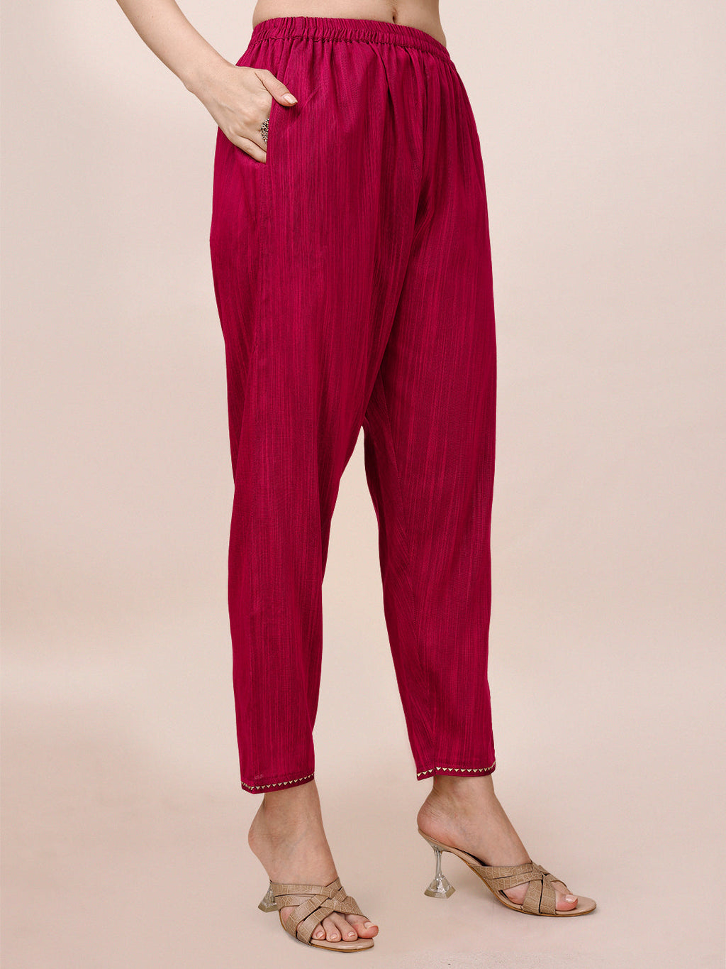 Embroidered Silk Blend Kurta With Pant & Printed Dupatta, Multicolor - Hiral Fashion | Grocsy