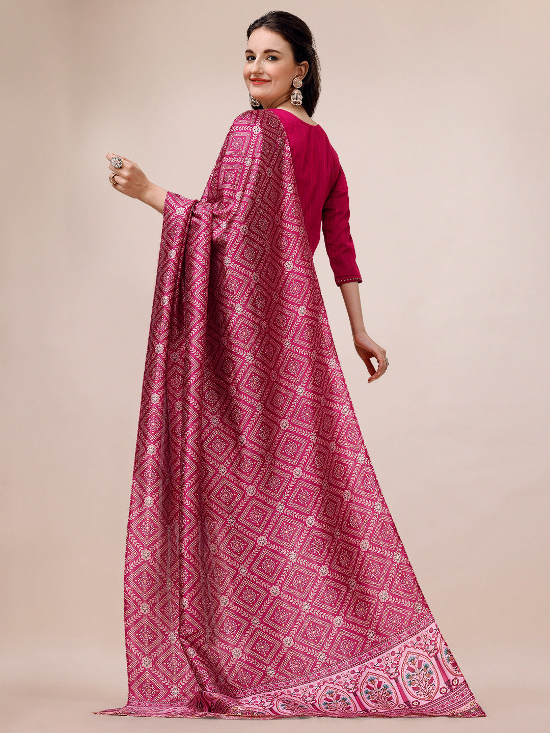 Embroidered Silk Blend Kurta With Pant & Printed Dupatta, Multicolor - Hiral Fashion | Grocsy