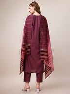 Embroidered Kurta With Pant & Dupatta, Multicolor - Hiral Fashion | Grocsy