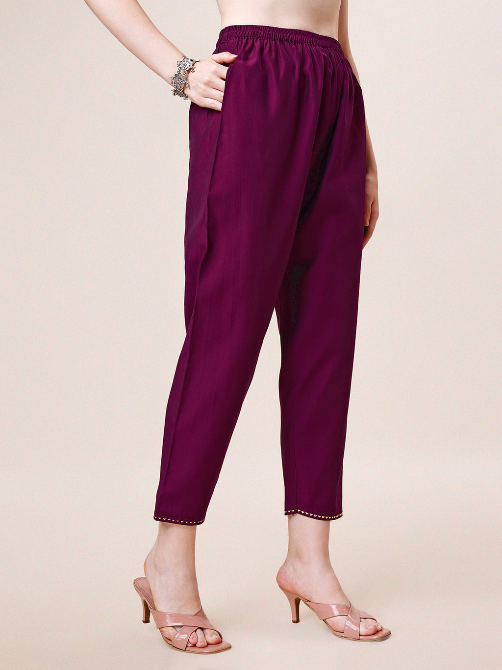 Hand Embroidered Kurta With Pant & Dupatta Set, Multicolor - Hiral Fashion | Grocsy