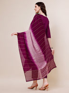Hand Embroidered Kurta With Pant & Dupatta Set, Multicolor - Hiral Fashion | Grocsy