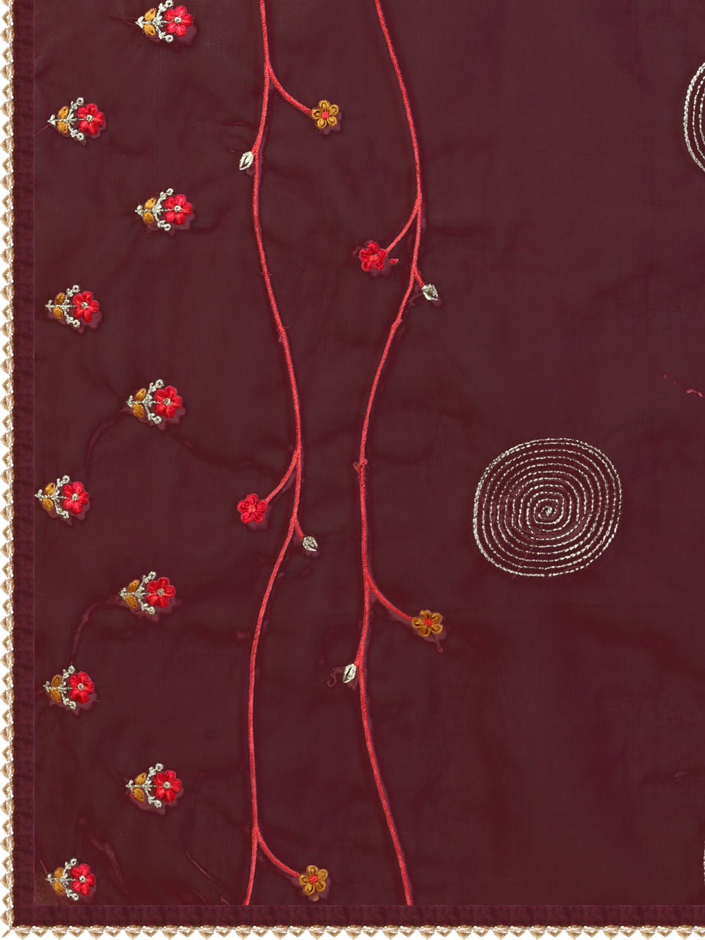 Embroidered Kurta With Pant & Embroidered Organza Dupatta, Multicolor - Hiral Fashion | Grocsy