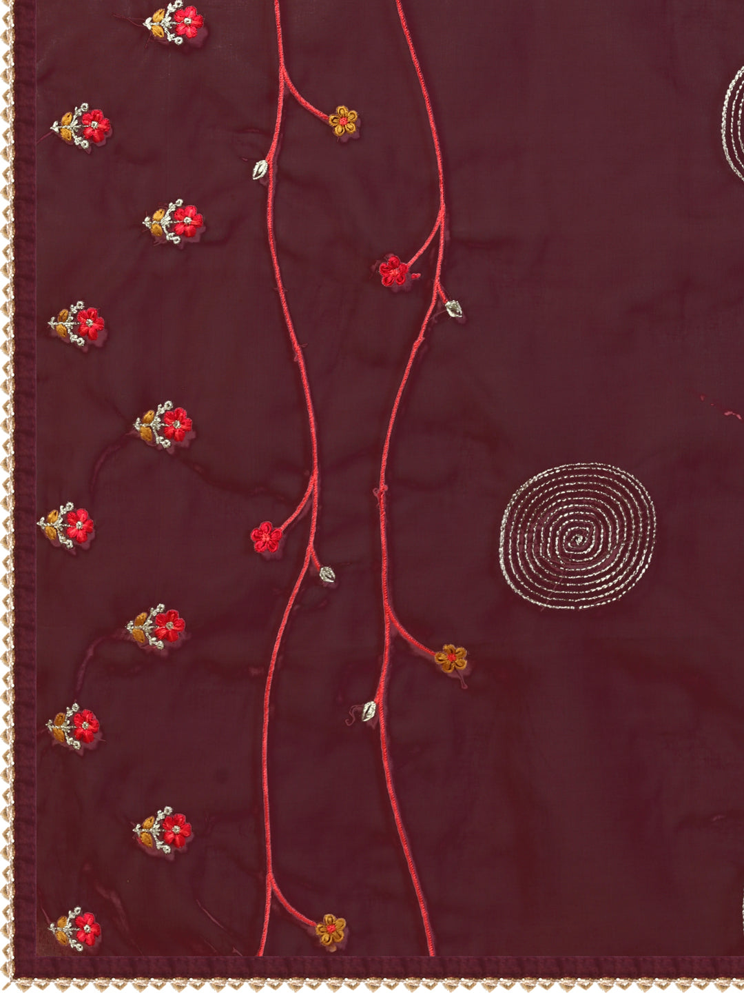 Embroidered Kurta With Pant & Embroidered Organza Dupatta, Multicolor - Hiral Fashion | Grocsy