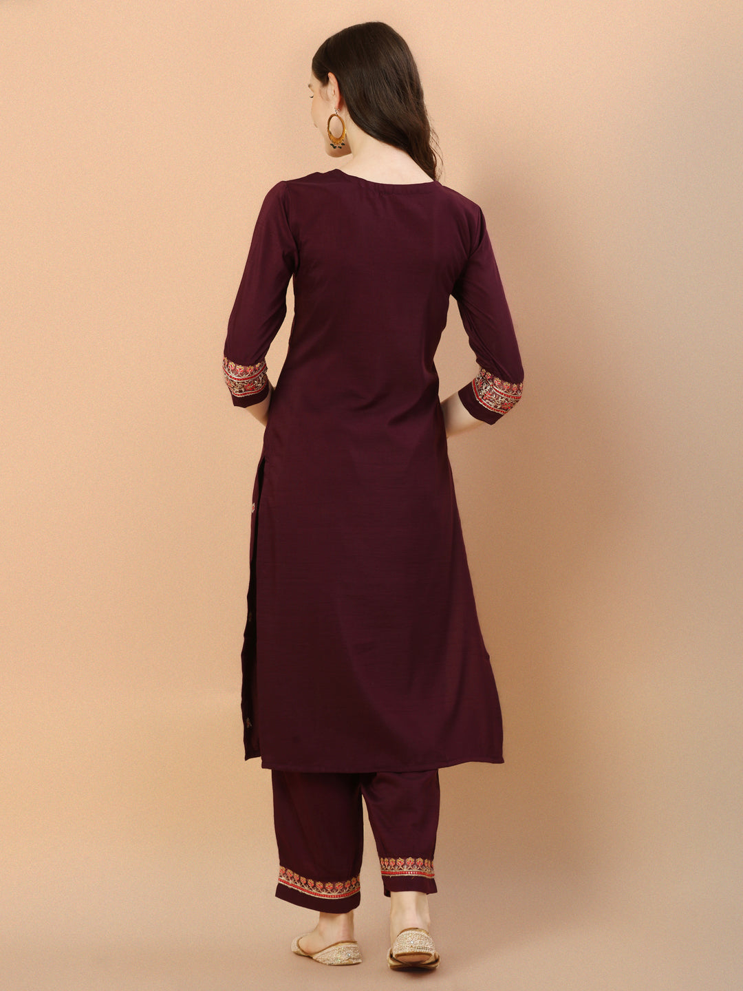 Embroidered Kurta With Pant & Embroidered Organza Dupatta, Multicolor - Hiral Fashion | Grocsy