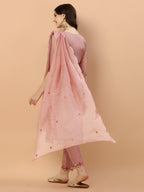 Embroidered Pakistani Kurta With Pant & Dupatta Set, Multicolor - Hiral Fashion | Grocsy