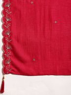 Sequined Embroidered Kurta With Pant & Embroidered Dupatta, Pink - Hiral Fashion | Grocsy