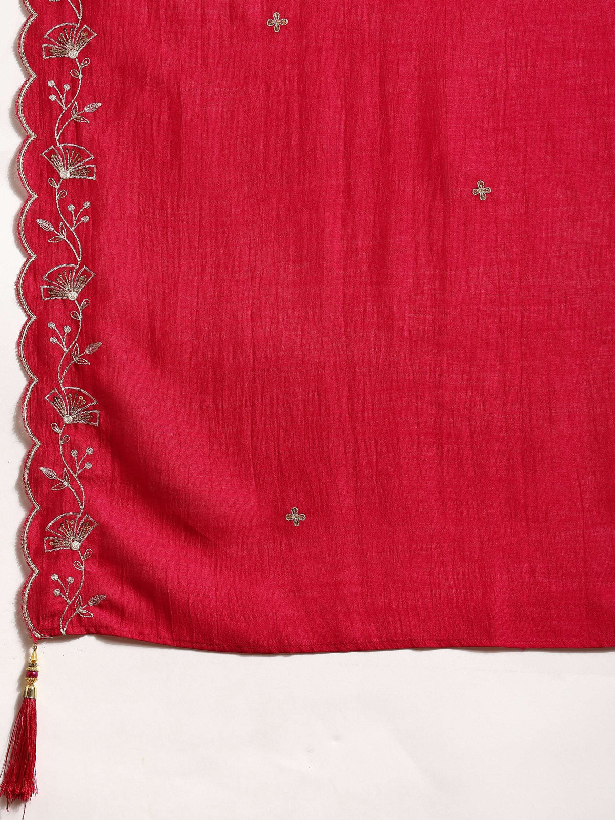 Sequined Embroidered Kurta With Pant & Embroidered Dupatta, Pink - Hiral Fashion | Grocsy