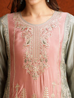 Pakistani Embroidered Kurta With Pant & Embroidered Dupatta, Green - Hiral Fashion | Grocsy