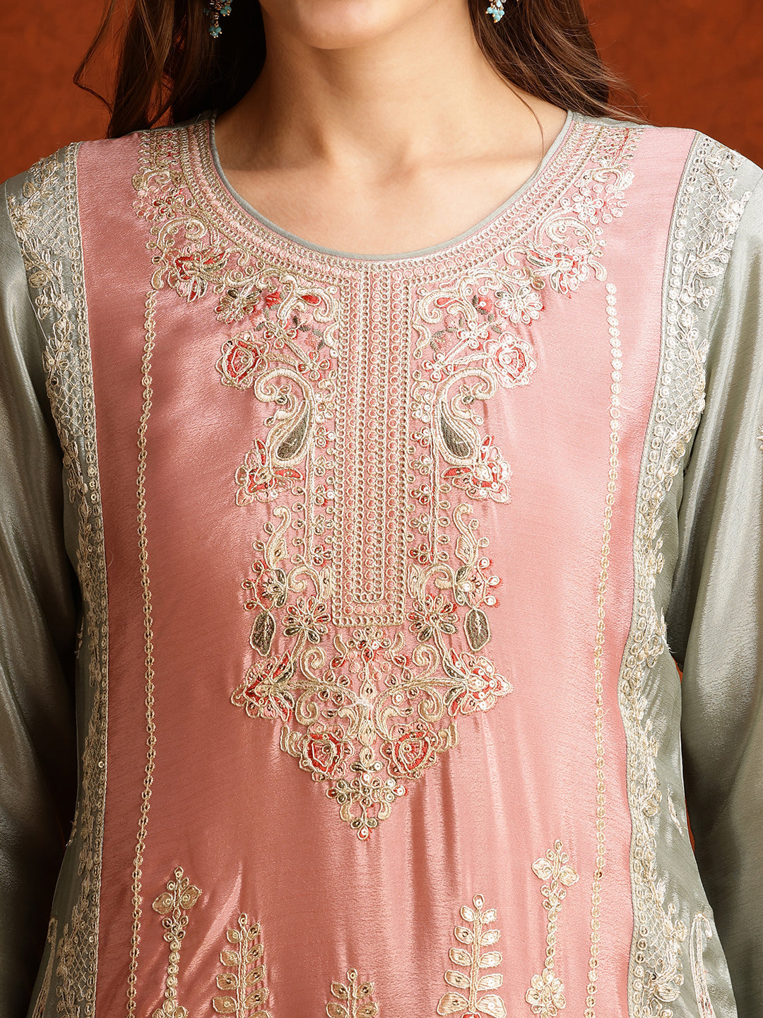 Pakistani Embroidered Kurta With Pant & Embroidered Dupatta, Green - Hiral Fashion | Grocsy