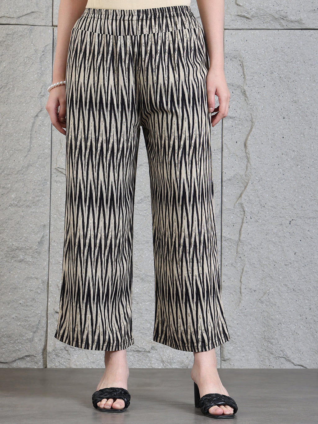 Hand Embroidered & Printed Kurta With Palazzo Pants, Black - Hiral Fashion | Grocsy