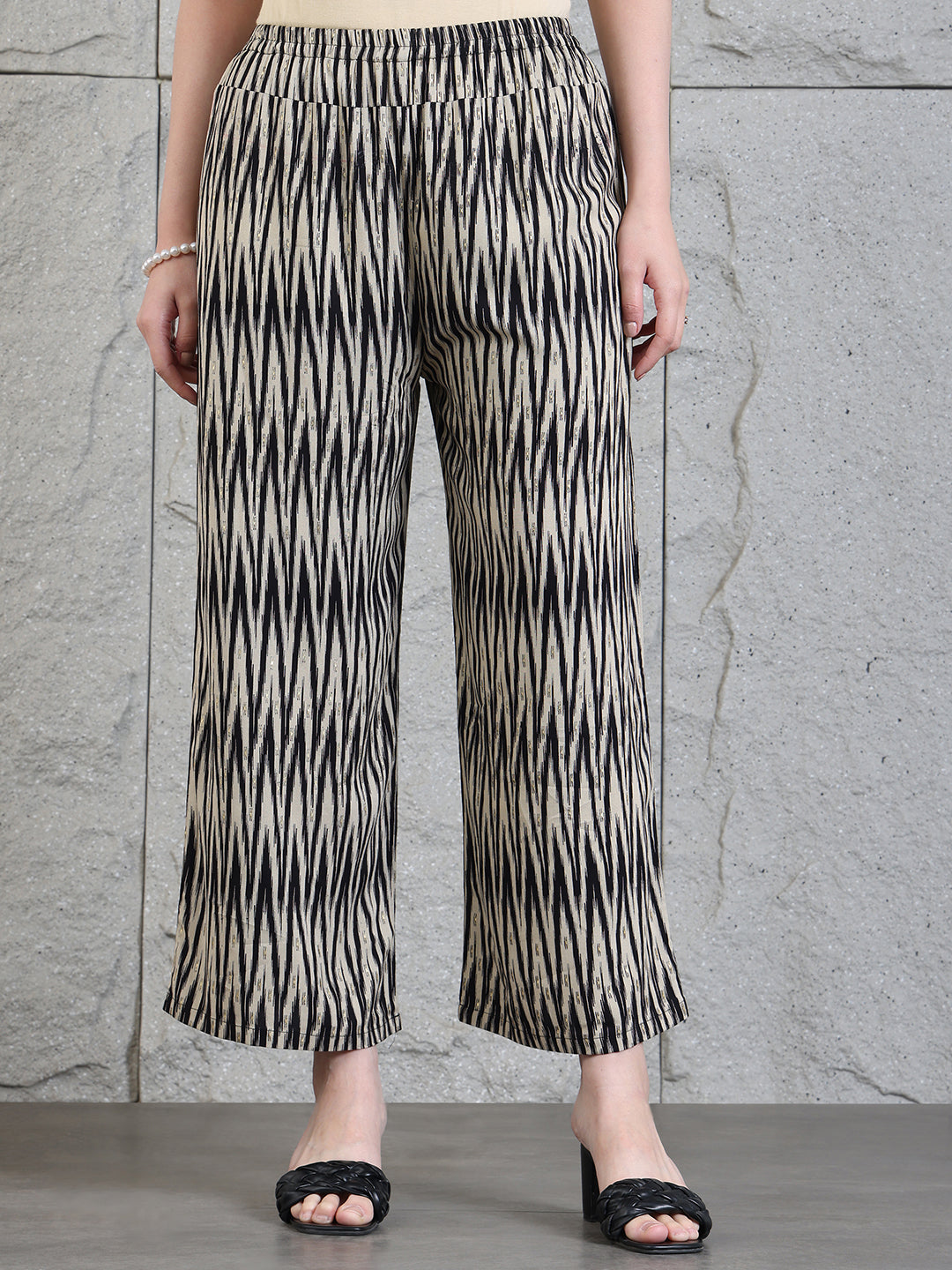 Hand Embroidered & Printed Kurta With Palazzo Pants, Black - Hiral Fashion | Grocsy