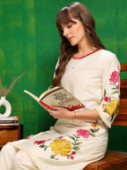 Versatile Embroidered Co Ords, Beige - Hiral Fashion | Grocsy