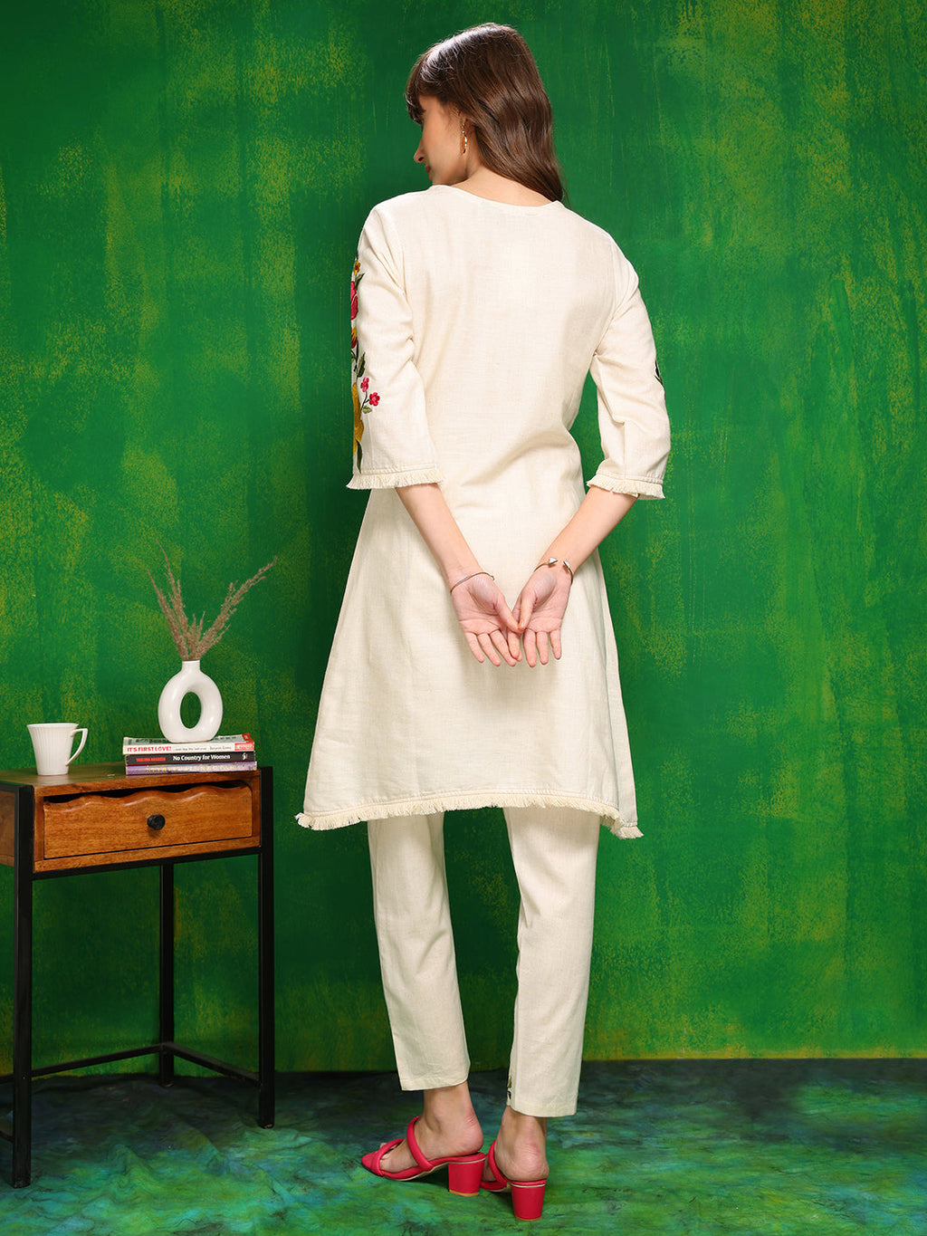 Versatile Embroidered Co Ords, Beige - Hiral Fashion | Grocsy