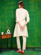Versatile Embroidered Co Ords, Beige - Hiral Fashion | Grocsy