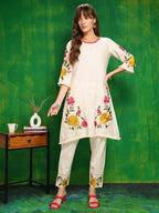 Versatile Embroidered Co Ords, Beige - Hiral Fashion | Grocsy