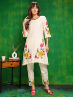 Versatile Embroidered Co Ords, Beige - Hiral Fashion | Grocsy